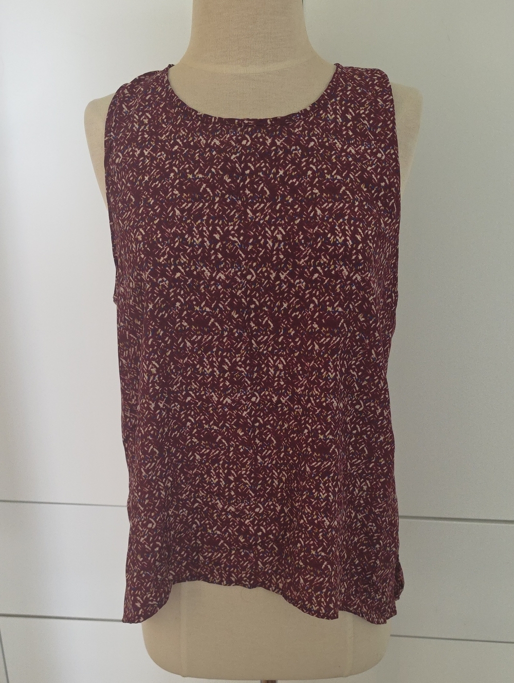 Sophie Rue Burgundy Printed Sleeveless Camisole